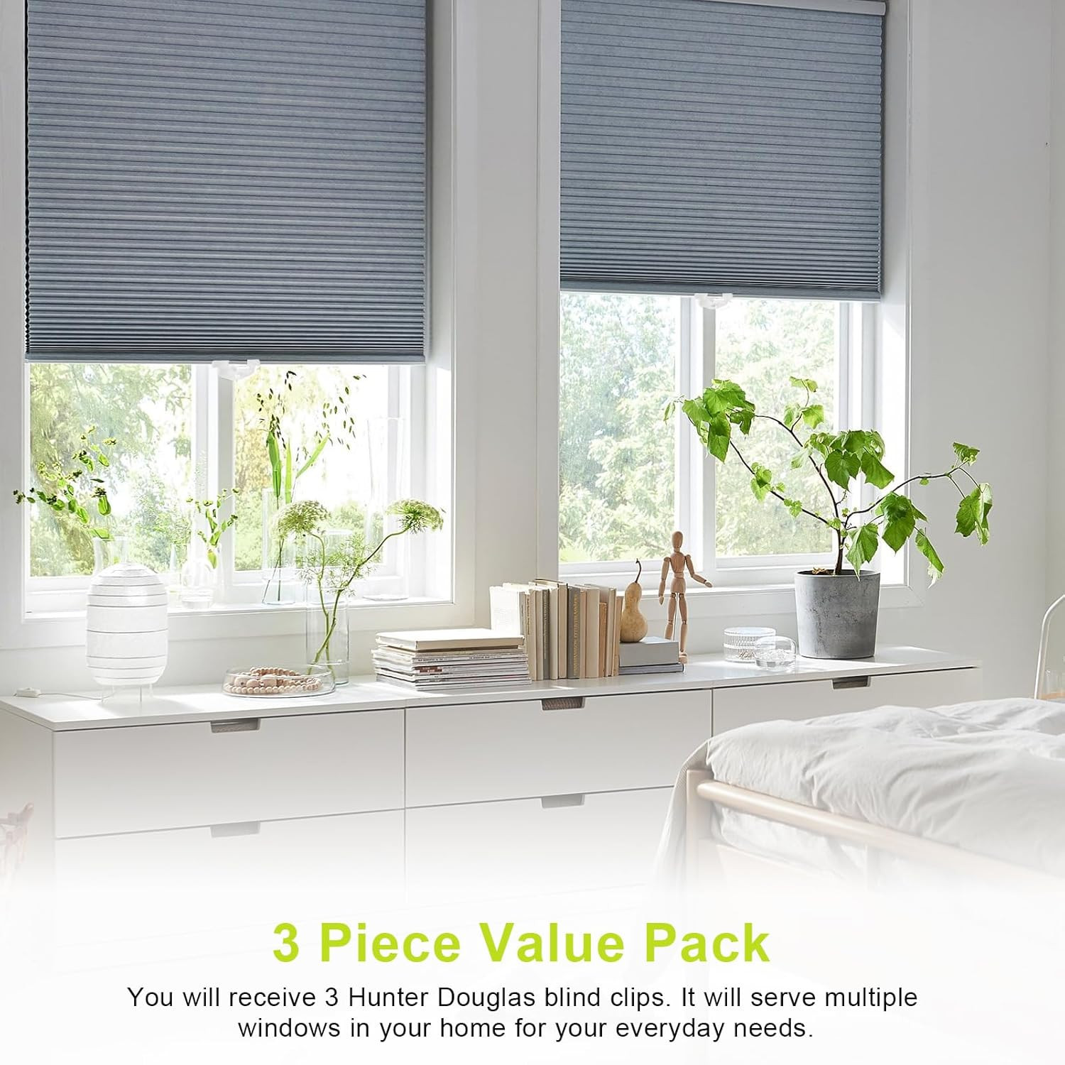 Cordless Honeycomb Shade Lift Handles for Hunter Douglas (3 PCS, Clear)