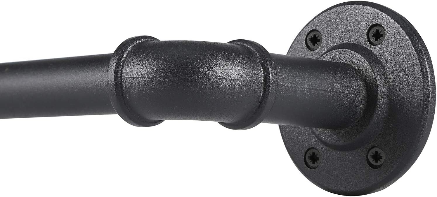 Rustic Industrial Black Wrap Around Curtain Rod for Windows 48 to 84 Inch DEAL!