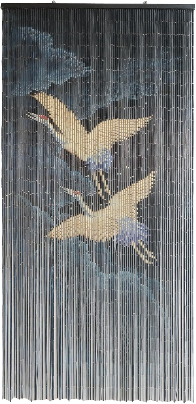 Vietbud Flying Cranes Beaded Curtains for Doorways, Bamboo Blinds 35.4×78.7