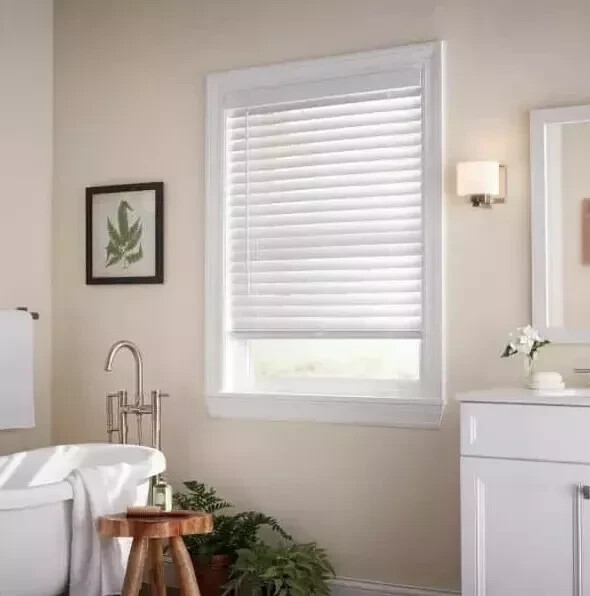 White Cordless Room Darkening 1 in. Slat Aluminum Blind 52 in. W x 64 in. L