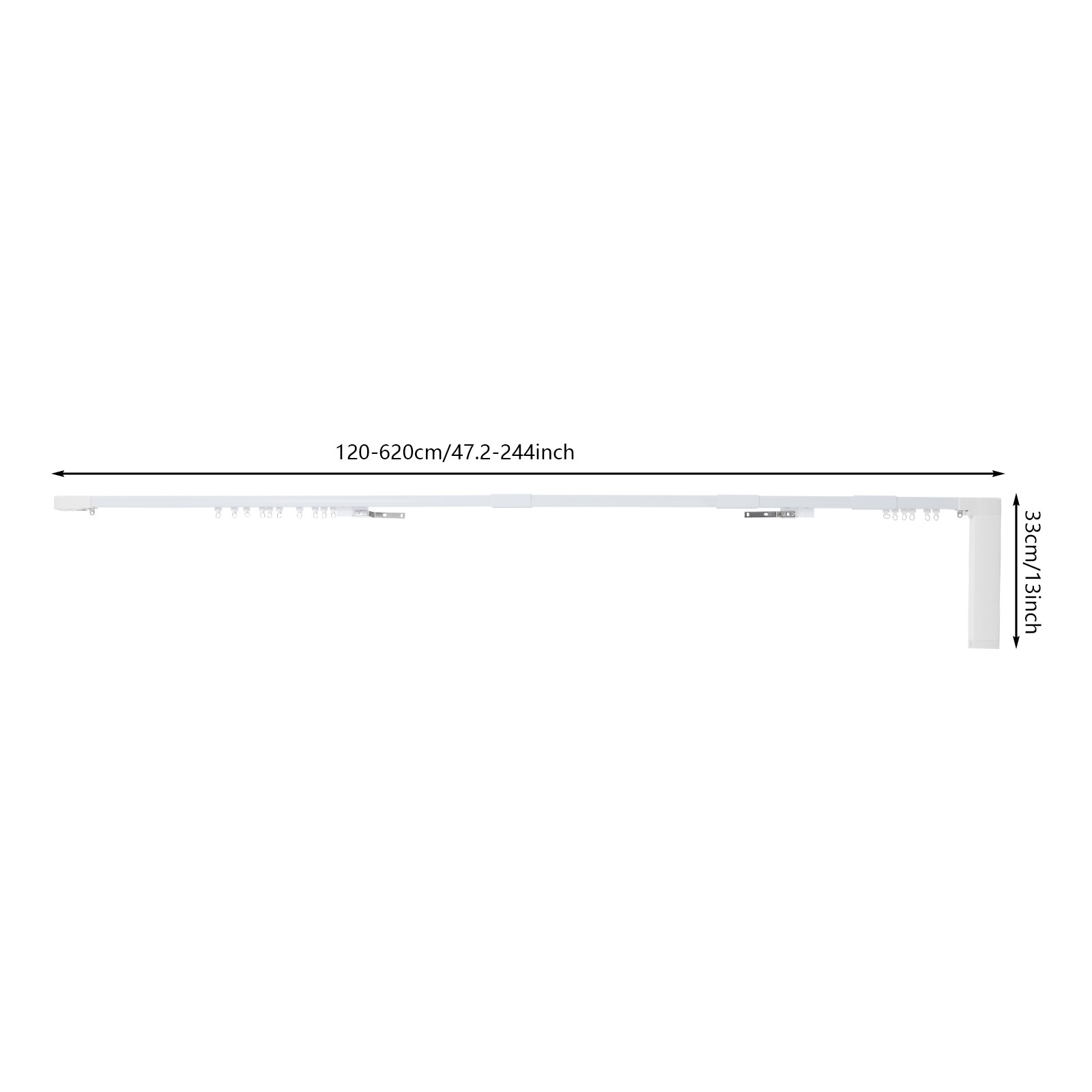Electric Curtain Rail with Remote Control Aluminum Alloy Motorized Curtain Track