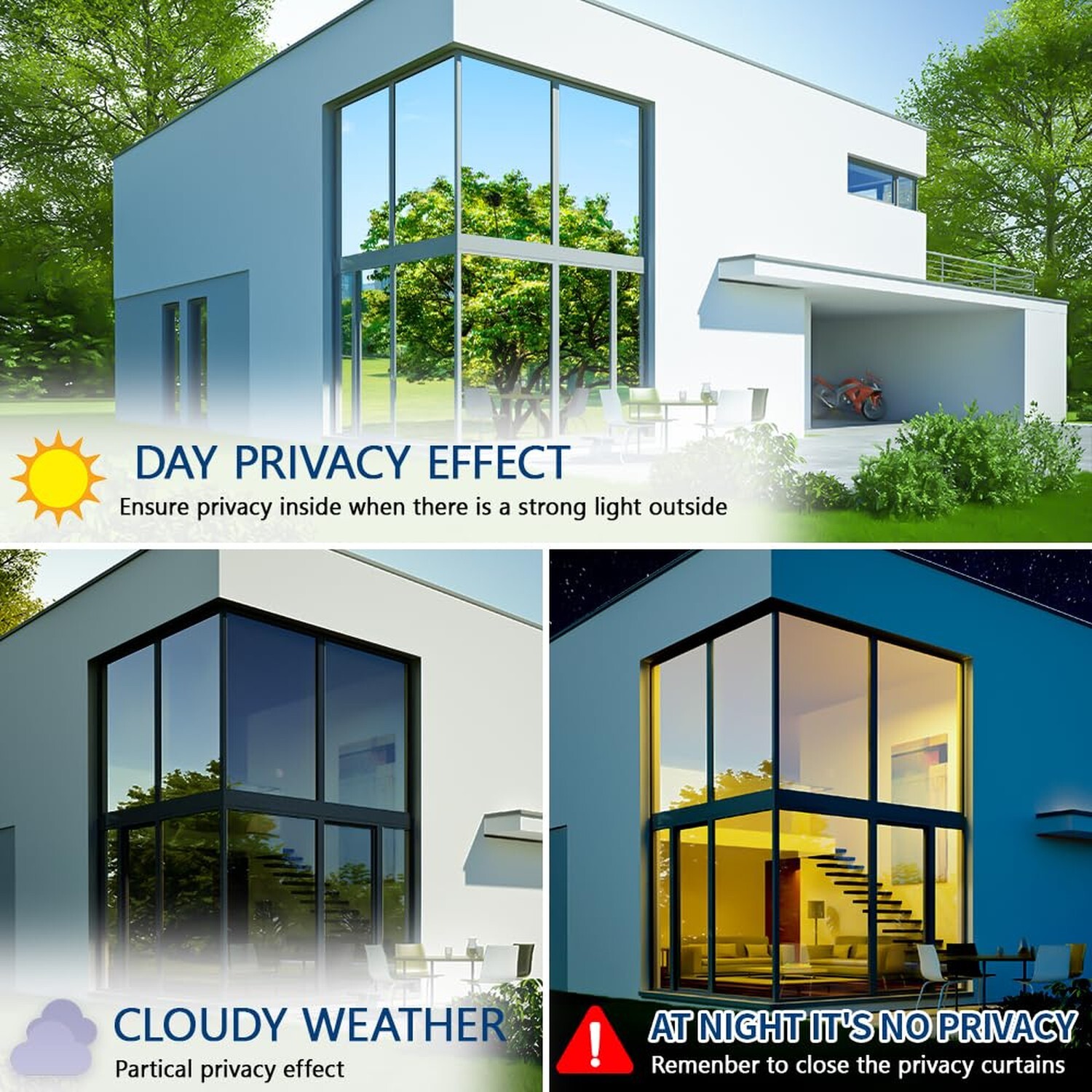 Bloss Window Privacy Film One Way Mirror Window Film,Reflective Windows Tint,…