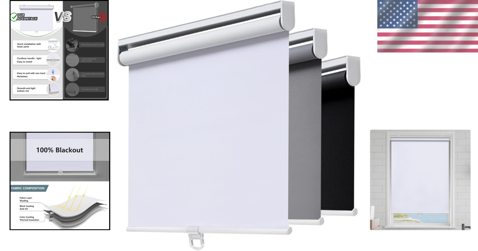 Elegant 23″ W x 72″ H Cordless Window Shades – Block UV & Light Effortlessly