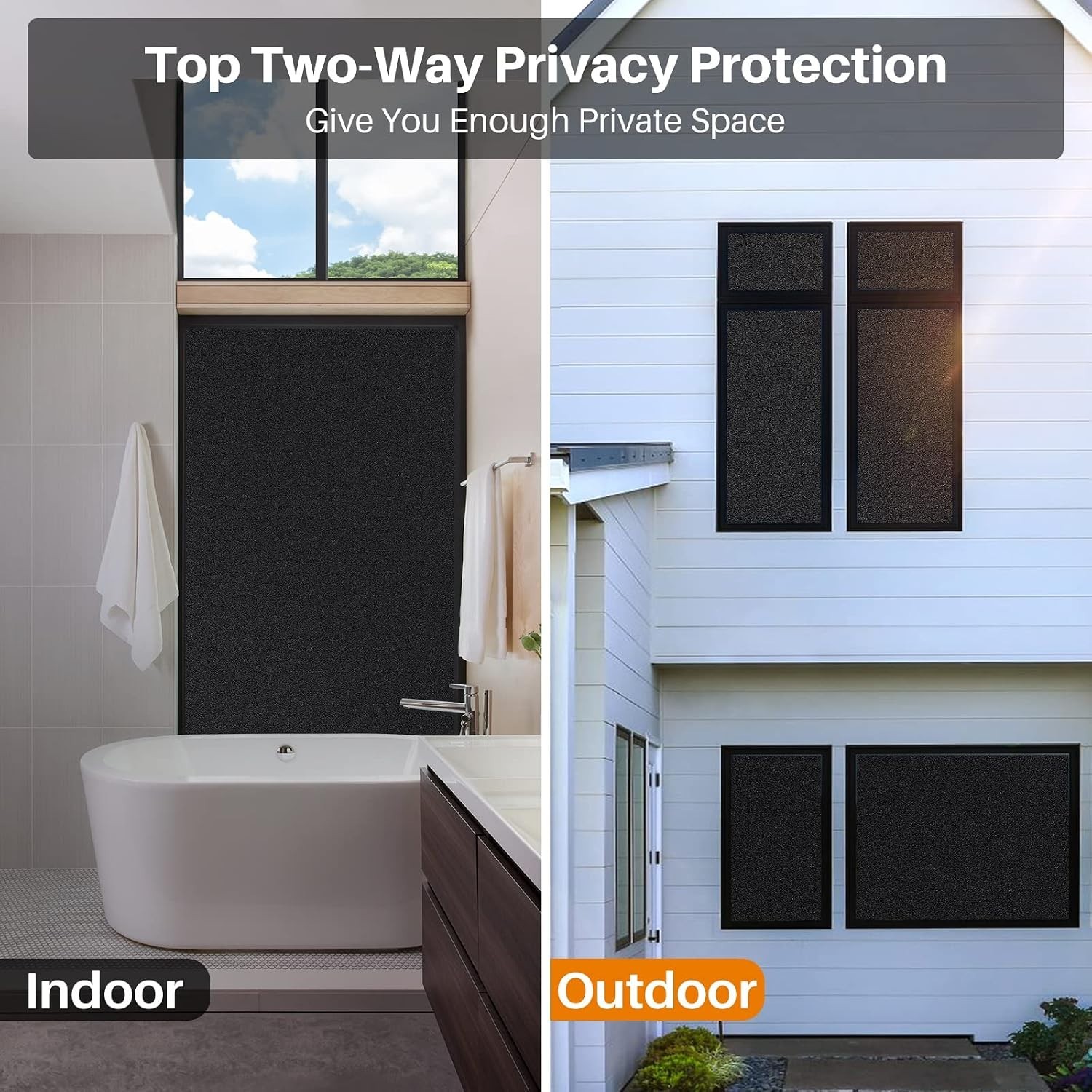 Frosted Blackout Window Privacy Film, 17.5 x 78.7 Inches – Total Light Blocking