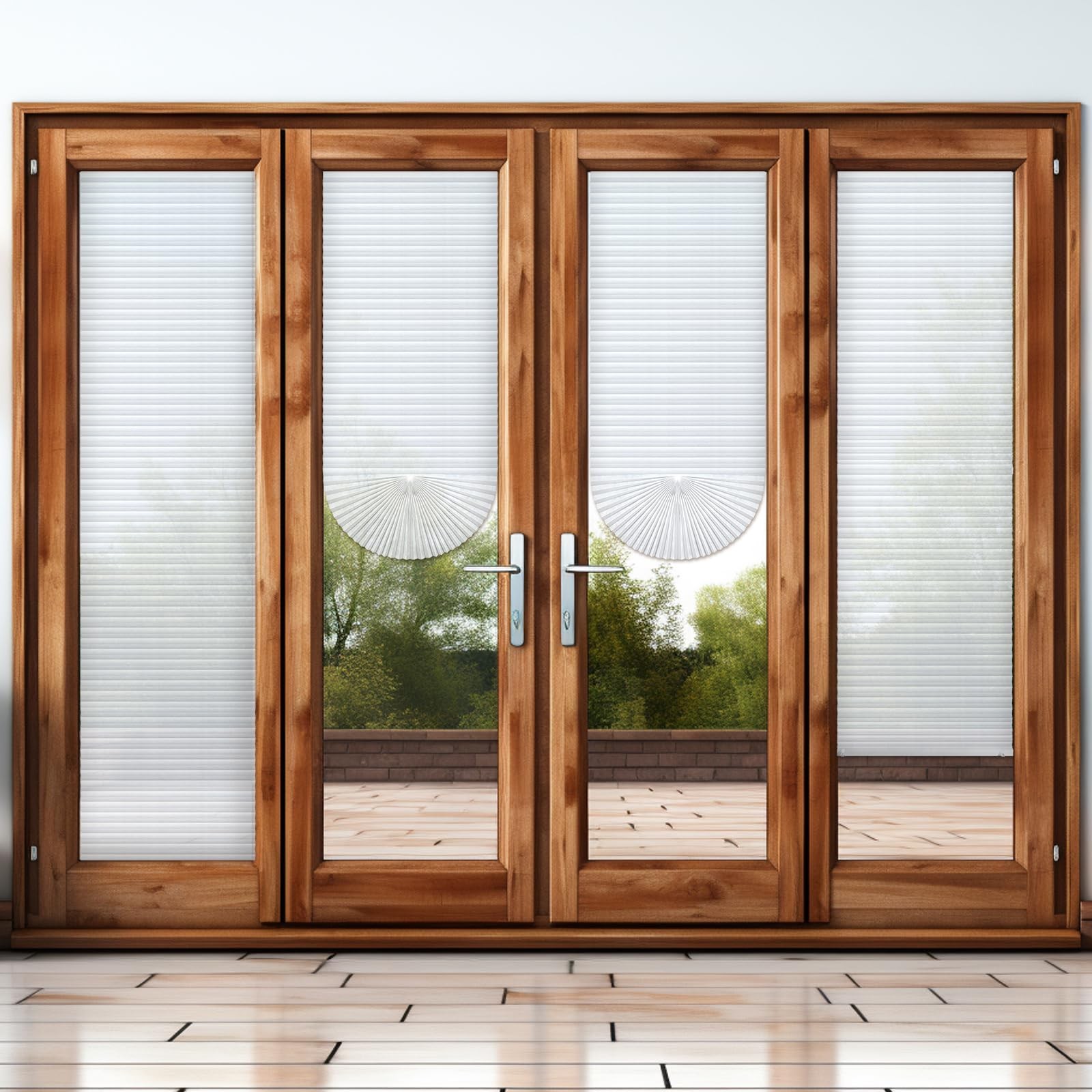 2 Pcs 23 x 110 Inches Temporary Blinds No Tools Cut to Size Fabric Shades Adh…
