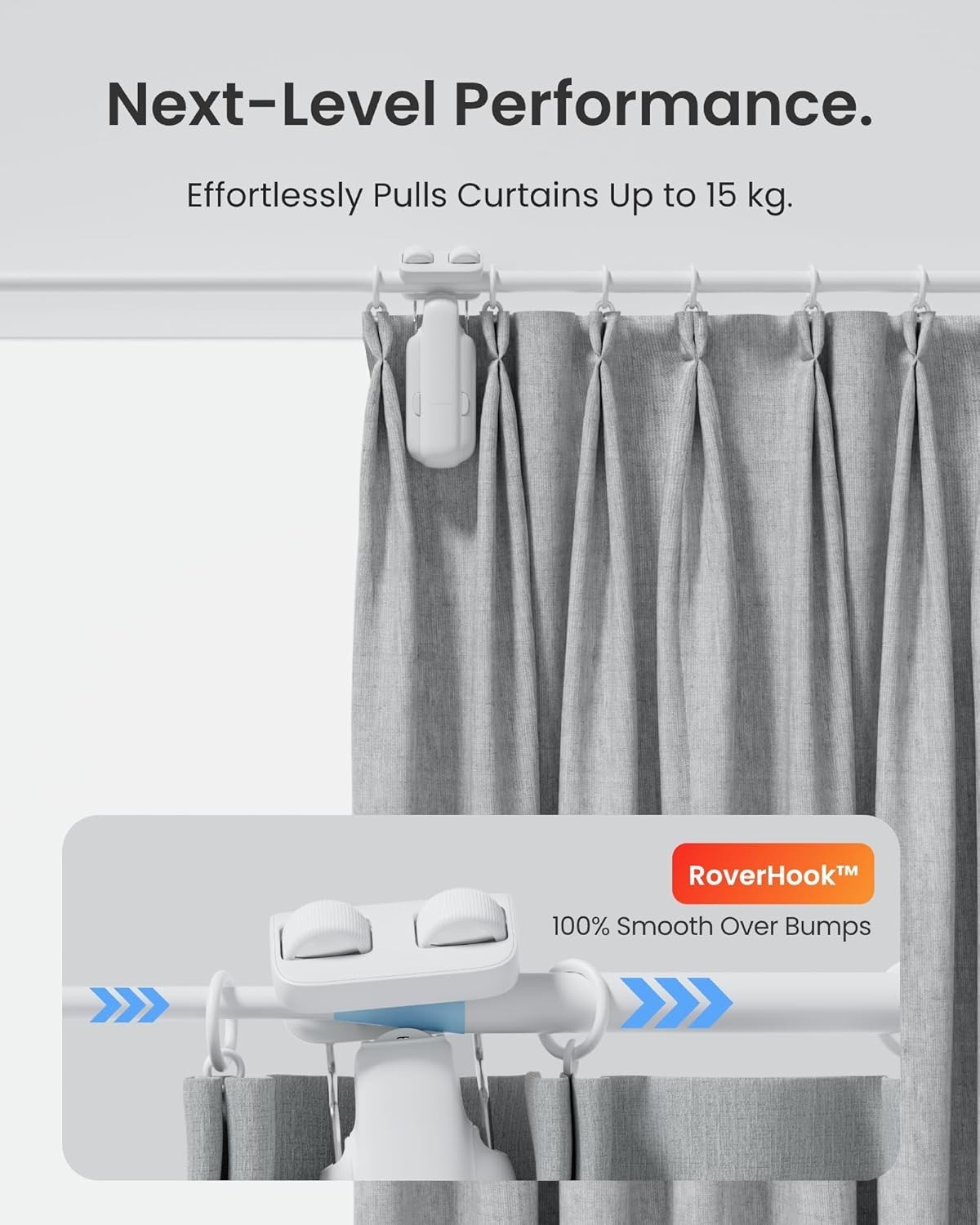 (2 Pack) SwitchBot 2025 Automatic Curtain Opener 3 Rod, Bluetooth Remote Control