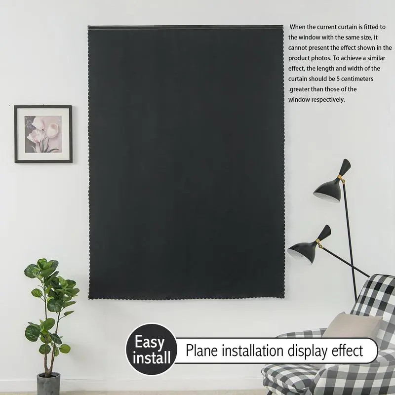 Magic Tape Blackout Curtain, 1 Count Window Blackout Cloth Curtain, Blackout Bli