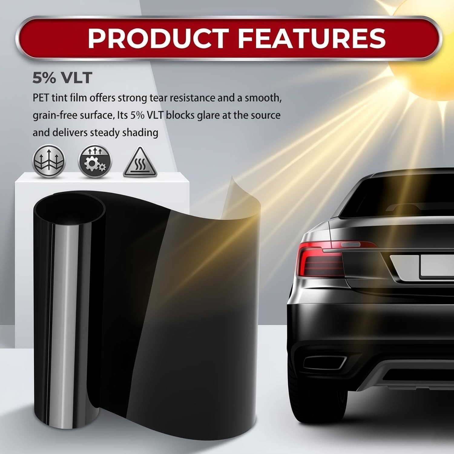 5-35% VLT Ceramic Window Tint Roll for Home Office Car Truck Auto Any Size Shade