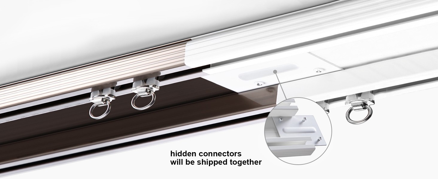 ZSHINE Heavy-Duty Curtain Conjoined Double Track Rails Ceiling Mounting for
