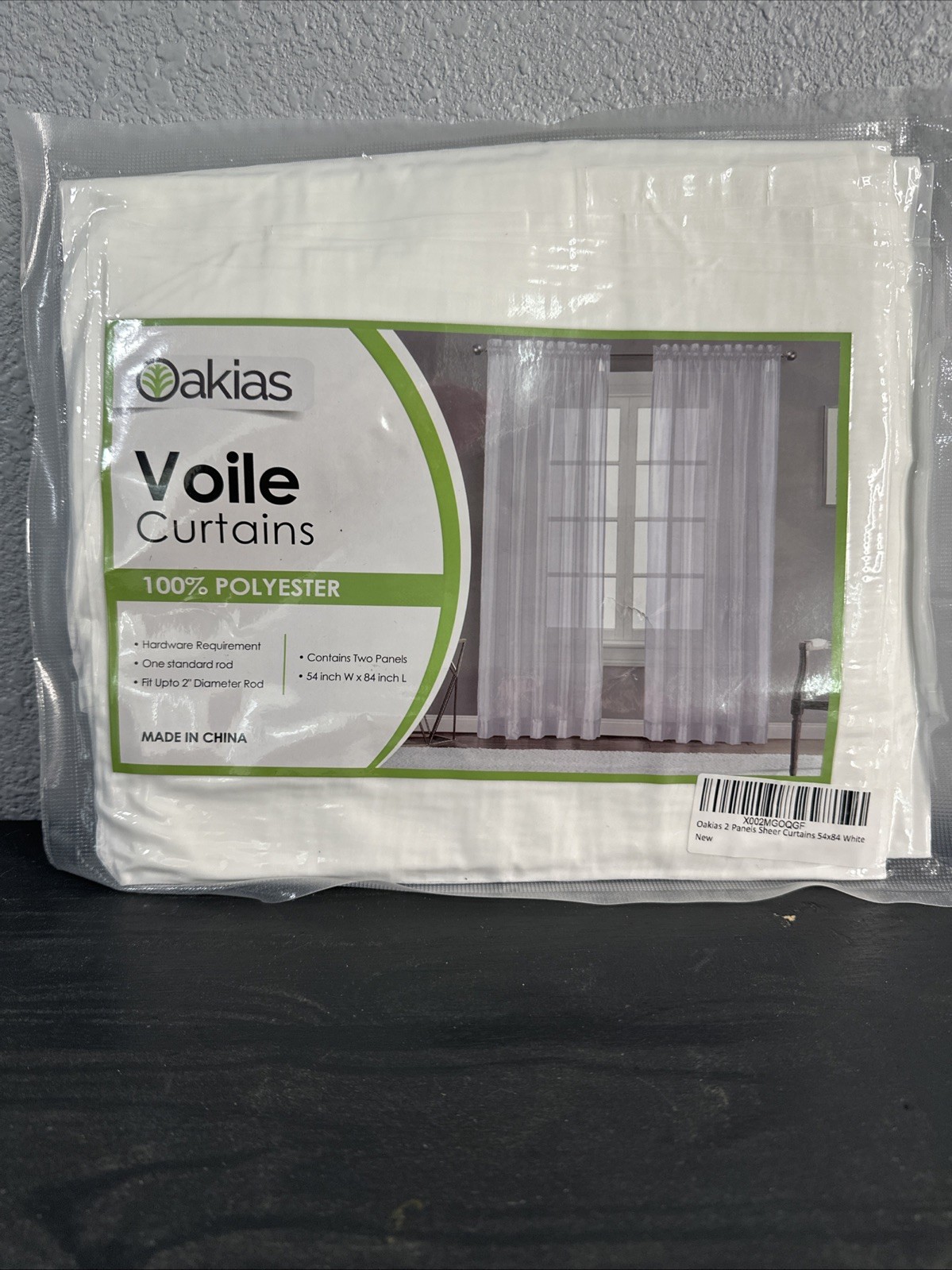 Oakias White Sheer Curtains 100 Polyester 54Wx84L (Pack of 2),