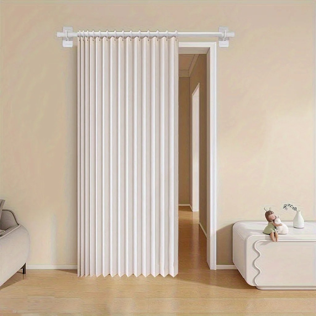 Magnetic Folding Door Curtain Accordion Room Divider for Doorway Closet