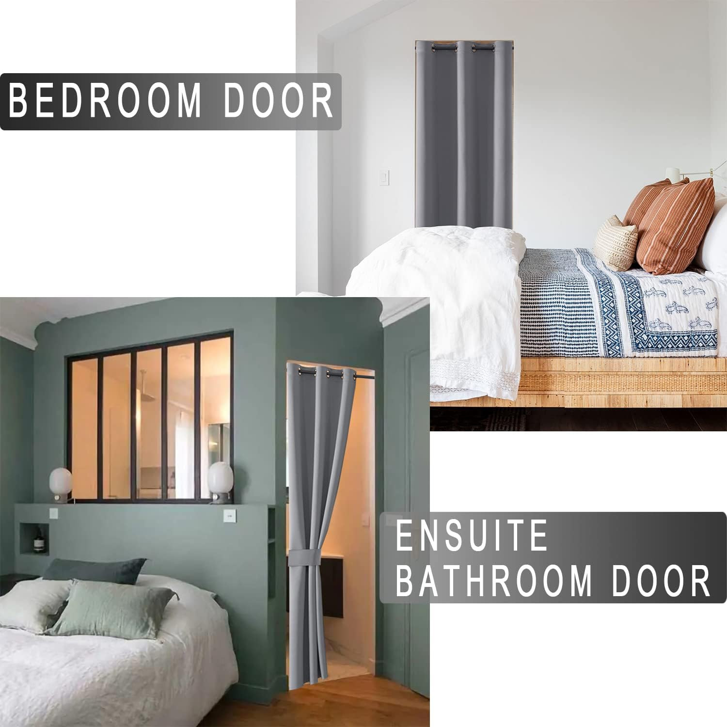 Thermal Insulated Door Curtain for Doorway, Closet Curtain for Open Closet, Wide