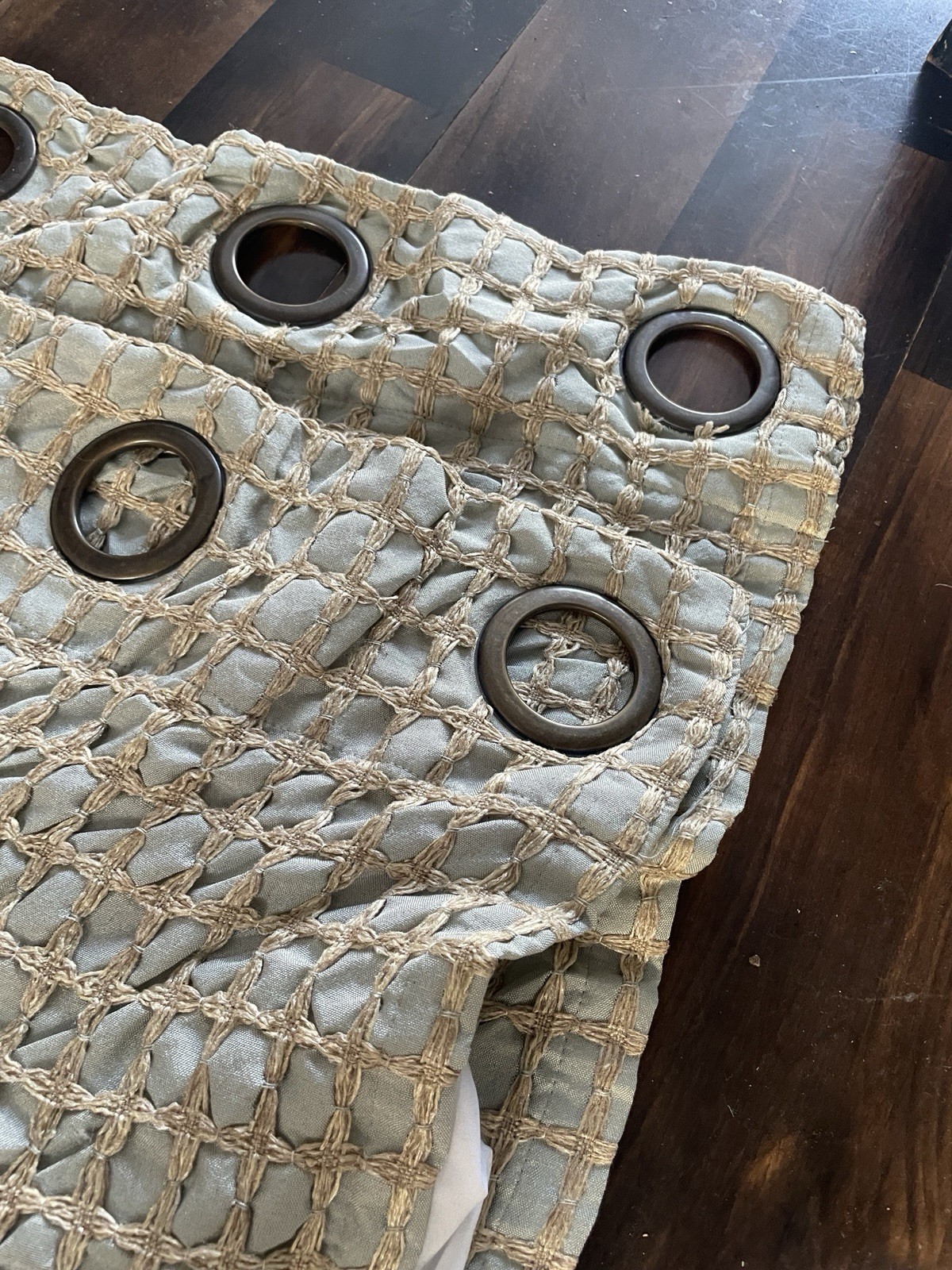 Pier One Curtains Lot Of 2 Green N Brown Size 77×43 N One Is 77 By 47 I8