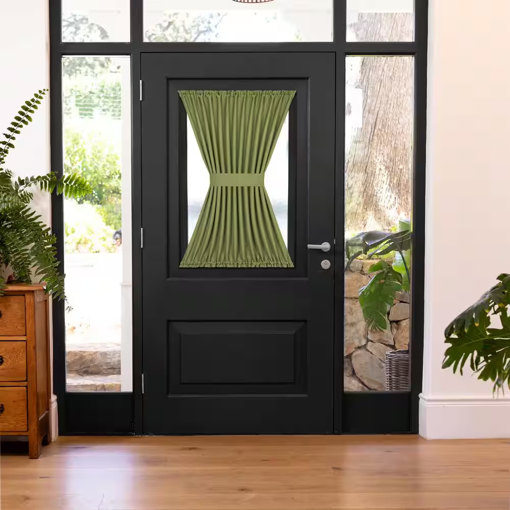 Darcy 25 In. W X 40 In. L Solid Polyester Rod Pocket Light Filtering Door Panel