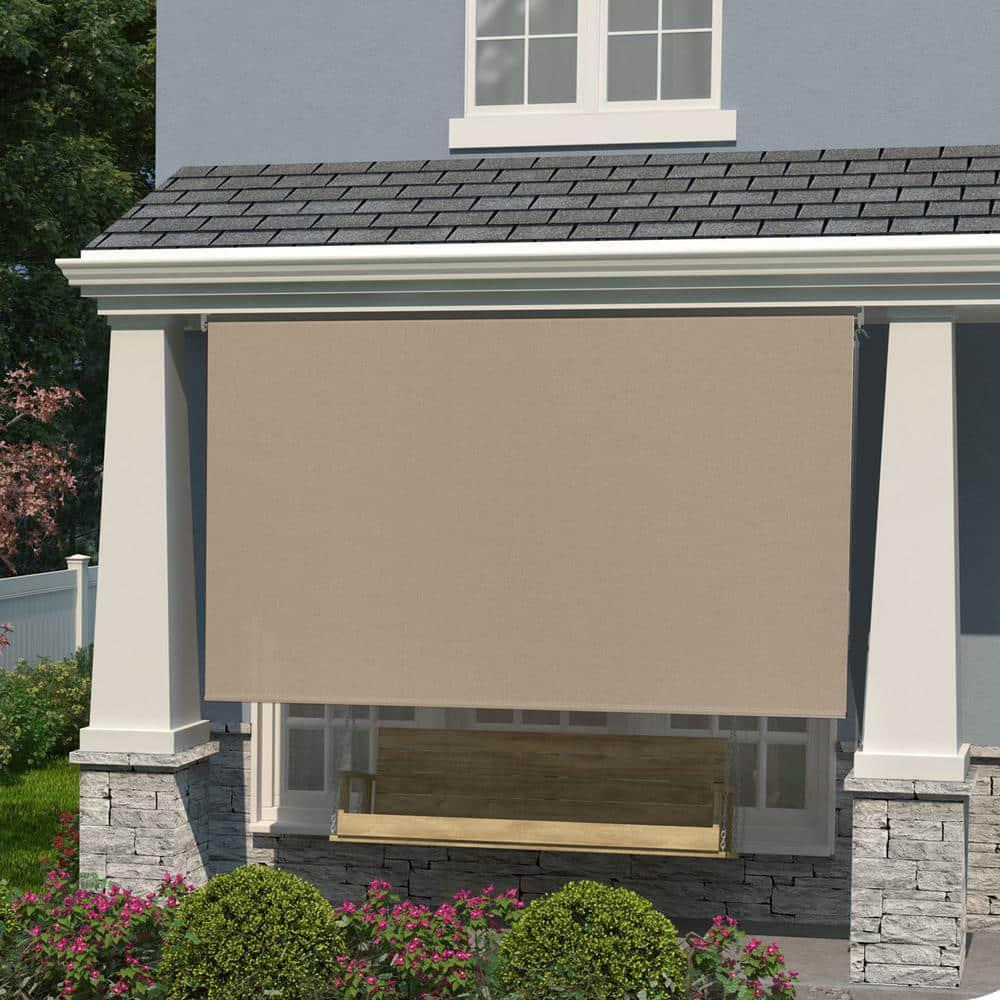 coolaroo – cordless spring operated exterior roller shade – 96 in. w x72 in