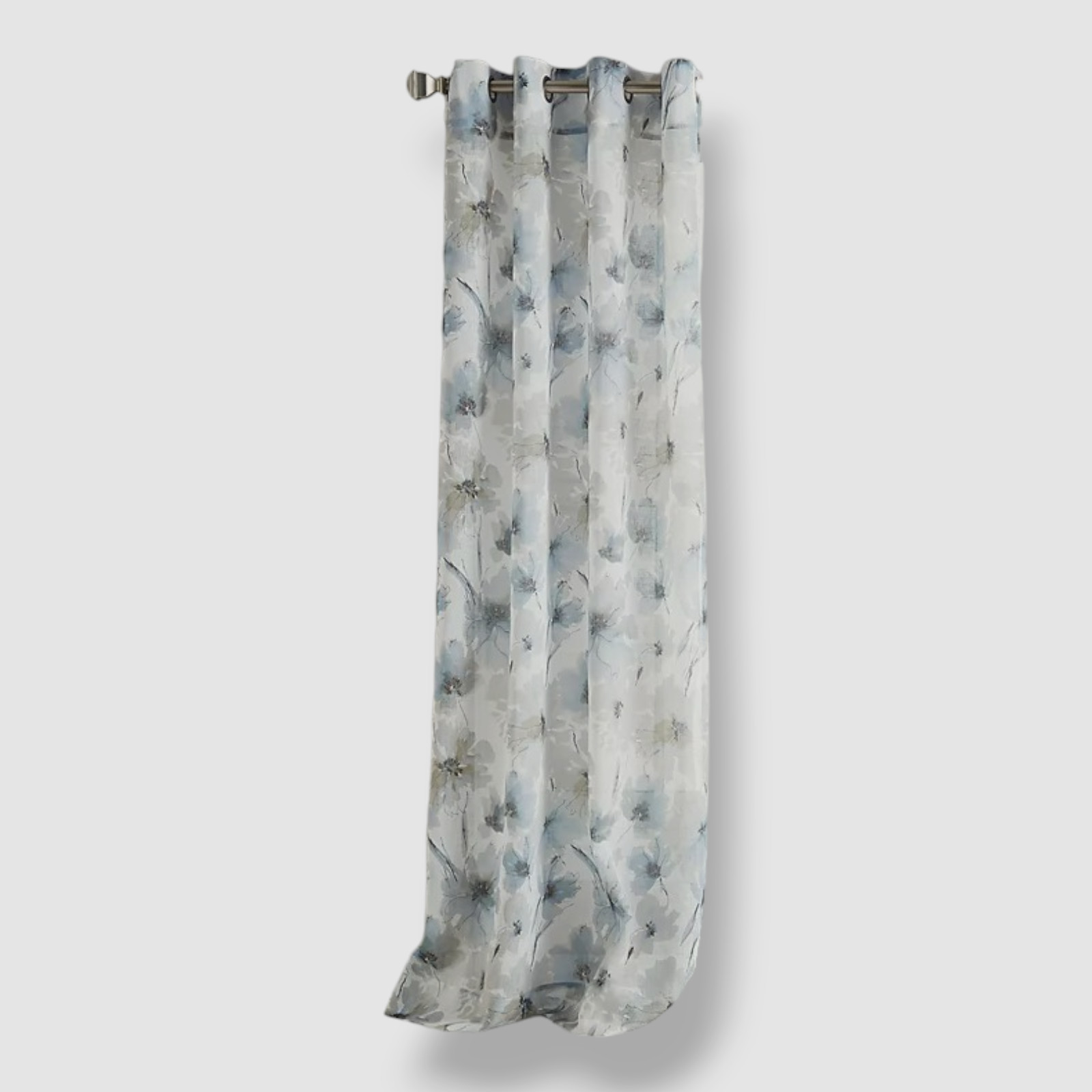 DKNY Gray Modern Bloom Curtain Panel Size 50″ x 84″