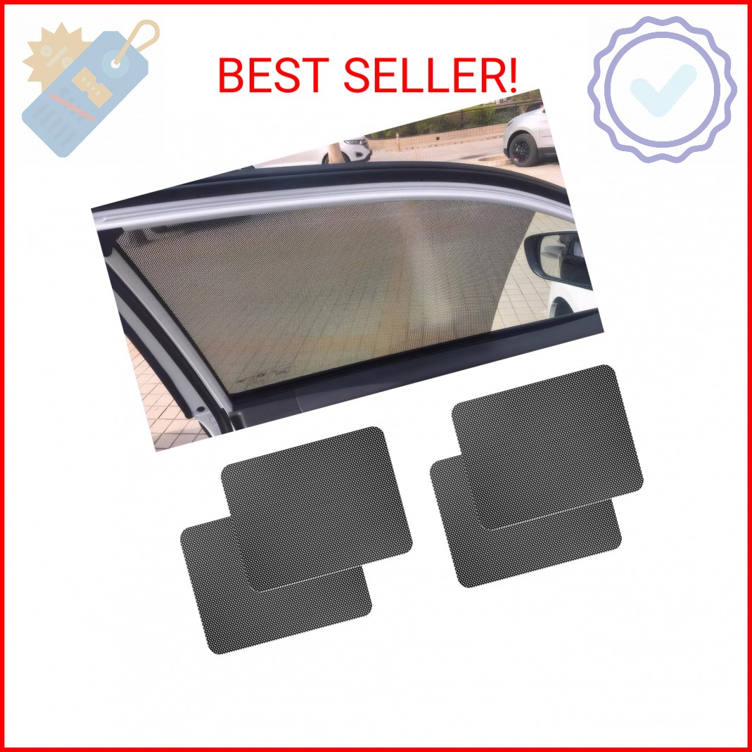 Ohleats 4 PCS Car Side Window Sunshade, 16.5″×15″ Static Cling Auto Shade Sticke
