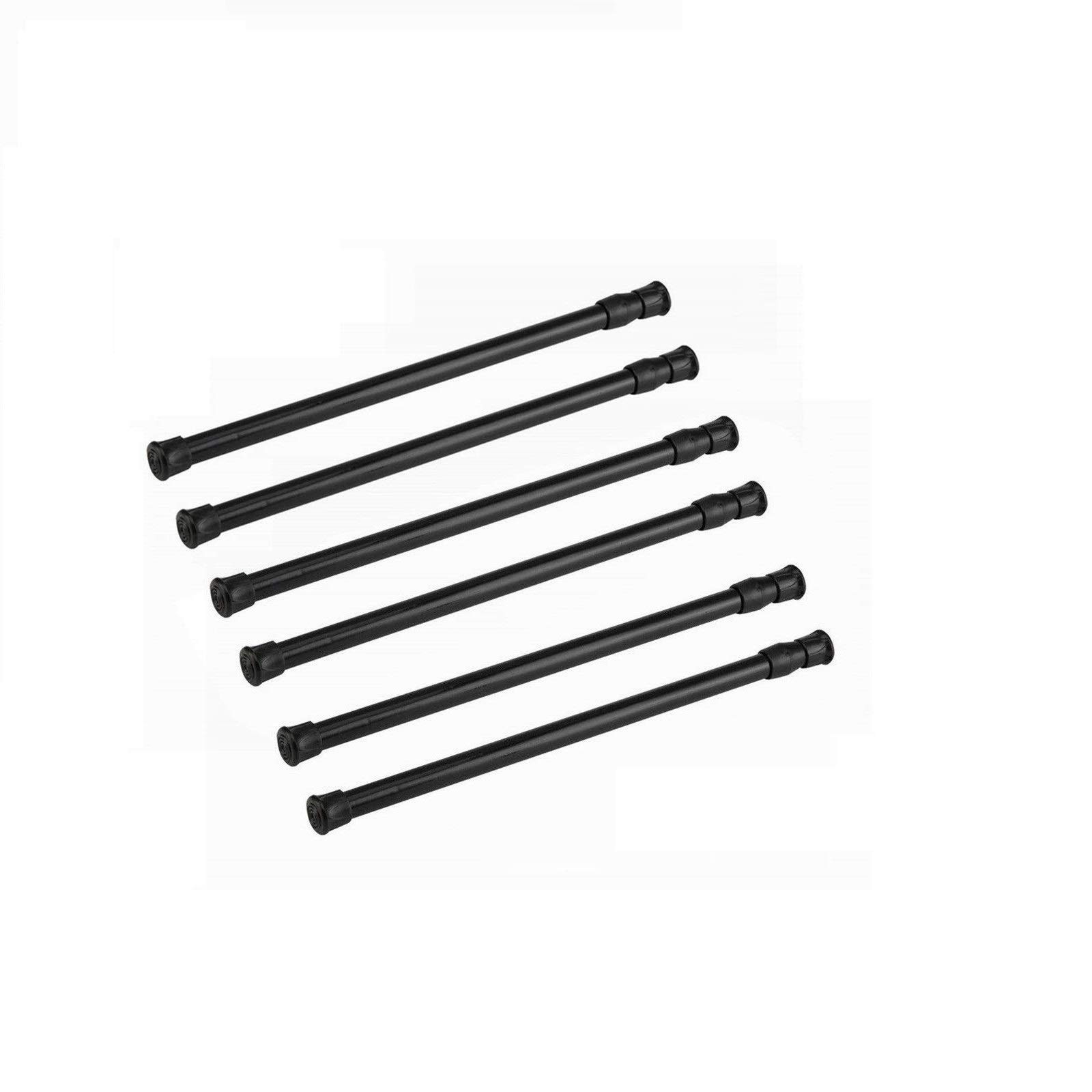 4 Pack Spring Tension Rods 11.8 to 20 Inch Adjustable Steel Tension Curtain Rods