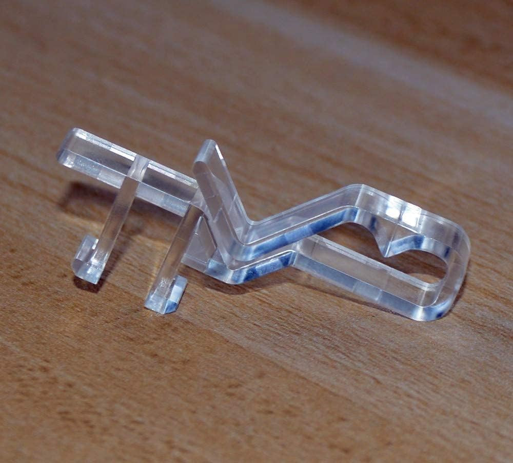 Hidden Channel Valance Clips 1-7/8 Clear 10pcs for Faux & Real Wood Blinds