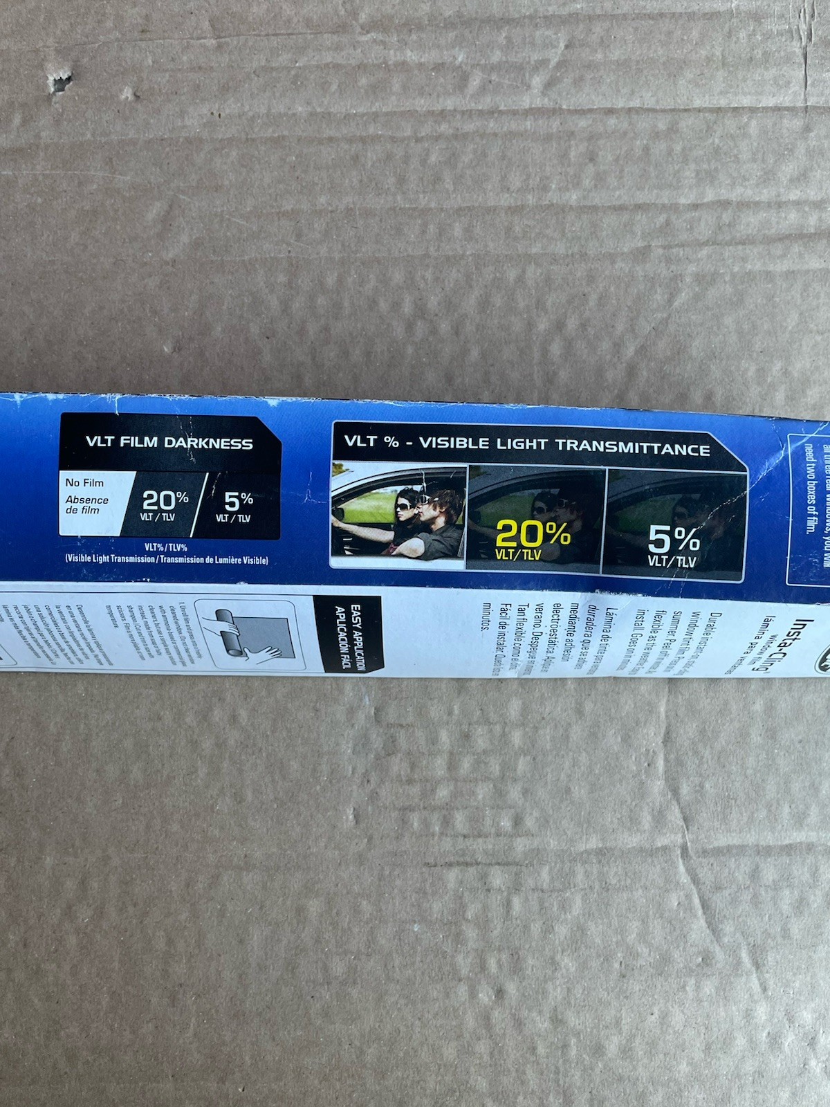Black Magic Insta-Cling 5% VLT Tinted Car Window Privacy Film (Damaged Box)