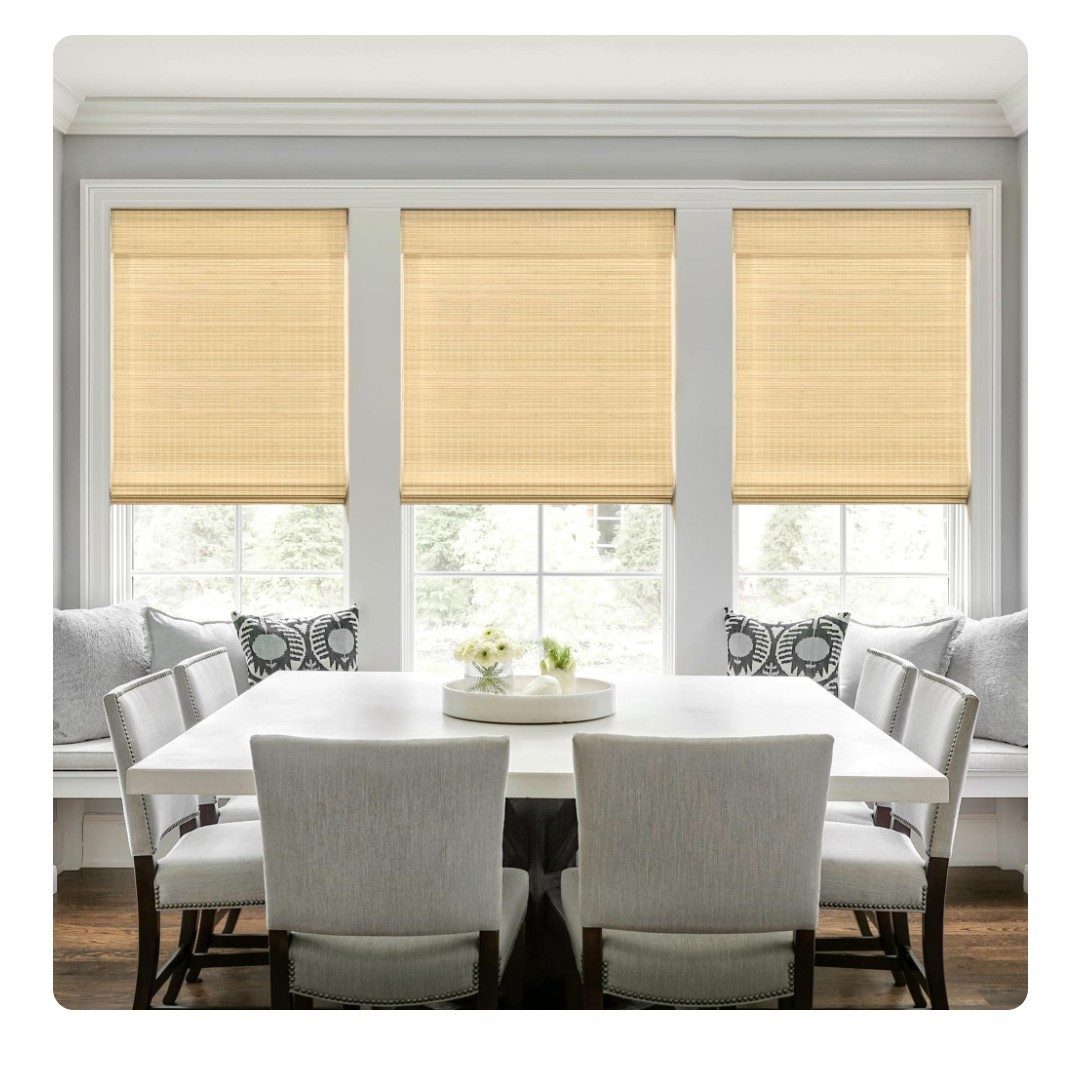 LazBlinds Cordless No-Drill Bamboo Roman Shade Light Filtering 21″x64″ MPN