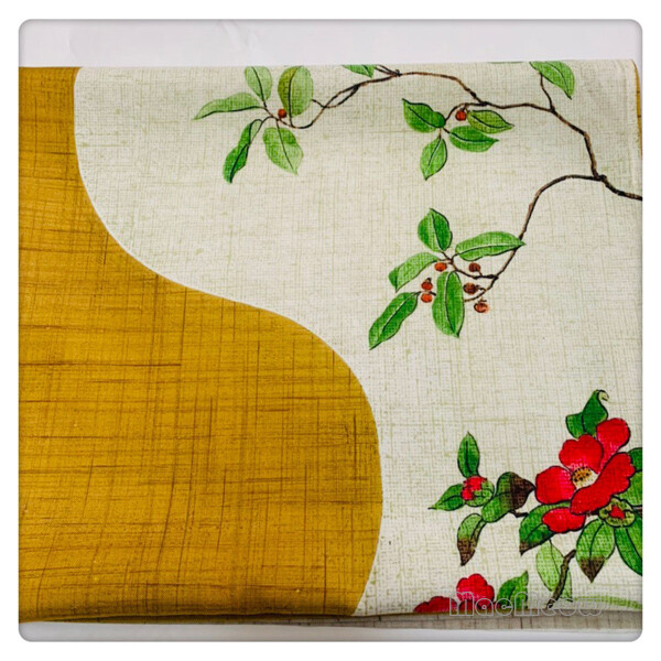 Noren Doorway Curtain Tapestry Chinese Flower Print Japanese Room Divider Blind