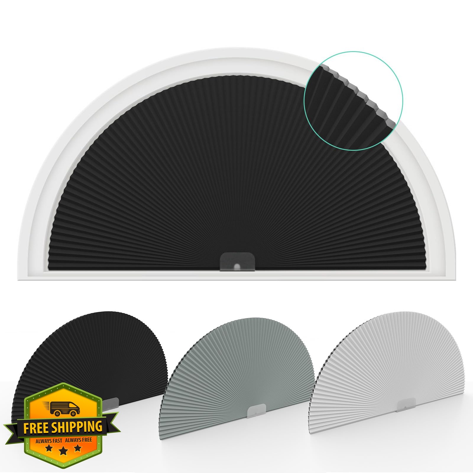 Changshade Black 24″x48″ Half Moon Shade