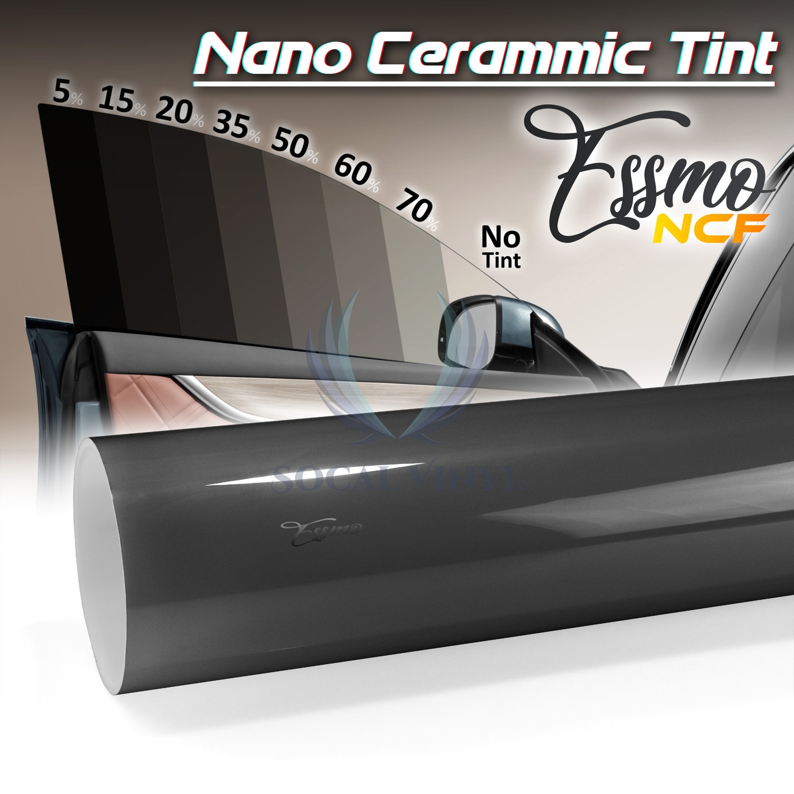 ESSMO Nano Ceramic Window Tint Film VLT UV Car Home Office Roll Heat Protection