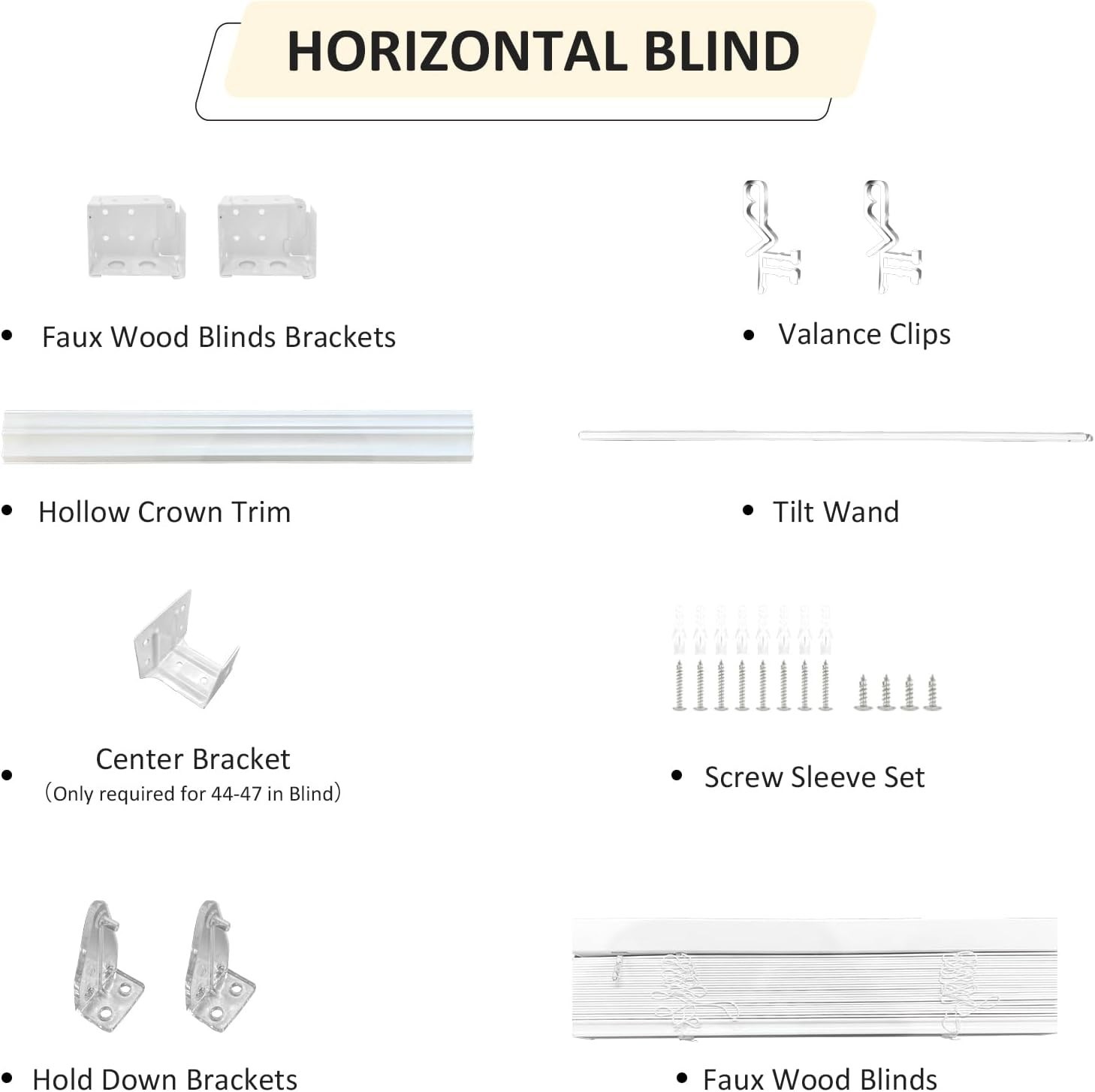 CORDLESS WINDOW BLINDS 2-Inch Faux Wood White Multiple Sizes