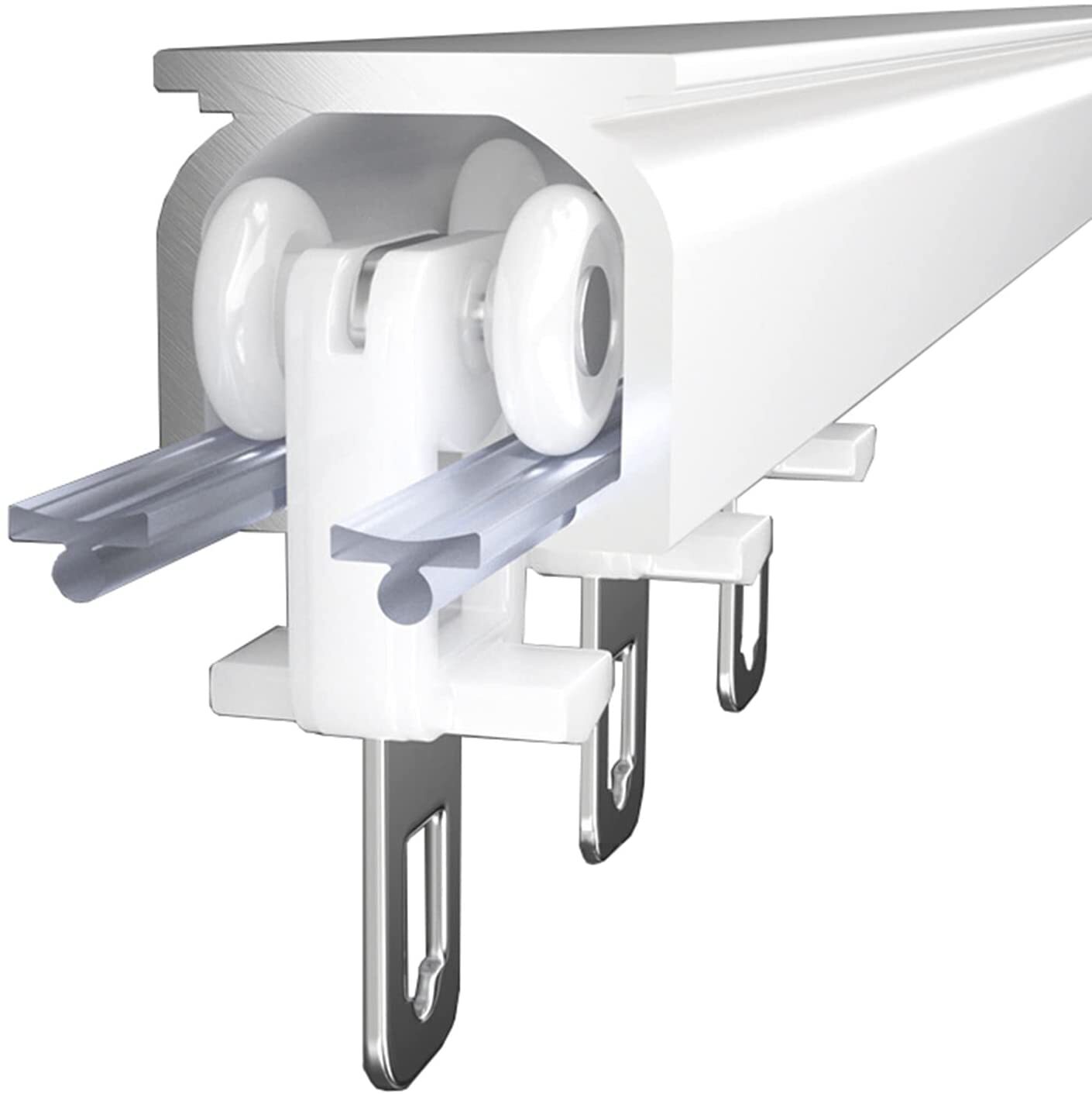 Heavy Duty Curtain Track System – 2M Silent Aluminum Rails Ceiling&Wall Mount