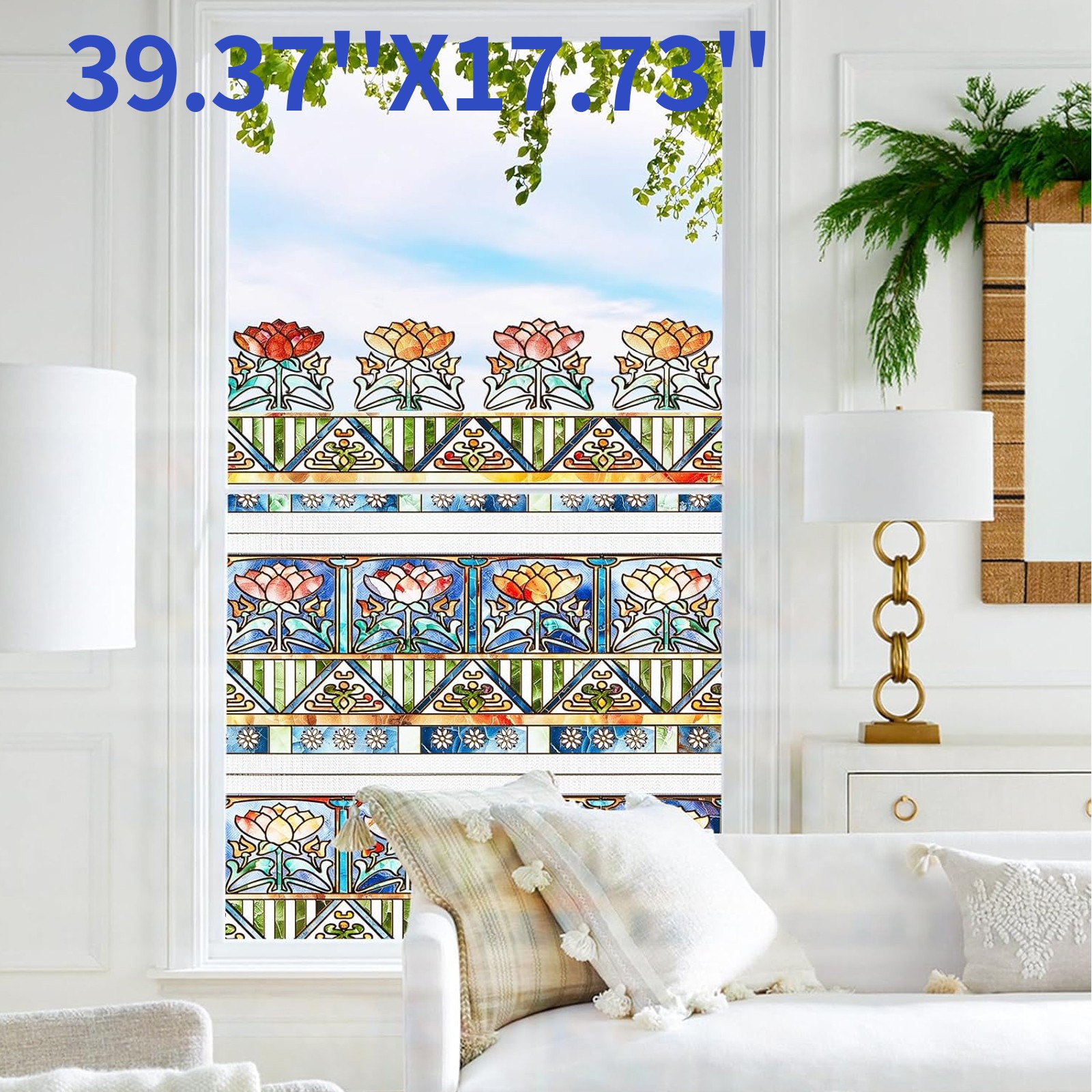 Stained Privacy Glass Window Film Decorative 3D Carving Isolate UV Radiation