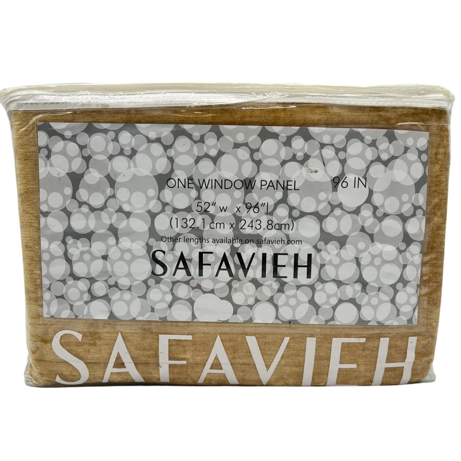 Safavieh Velvet Gold Window Panel Curtain Modern Classic Home Decor 52″x96″