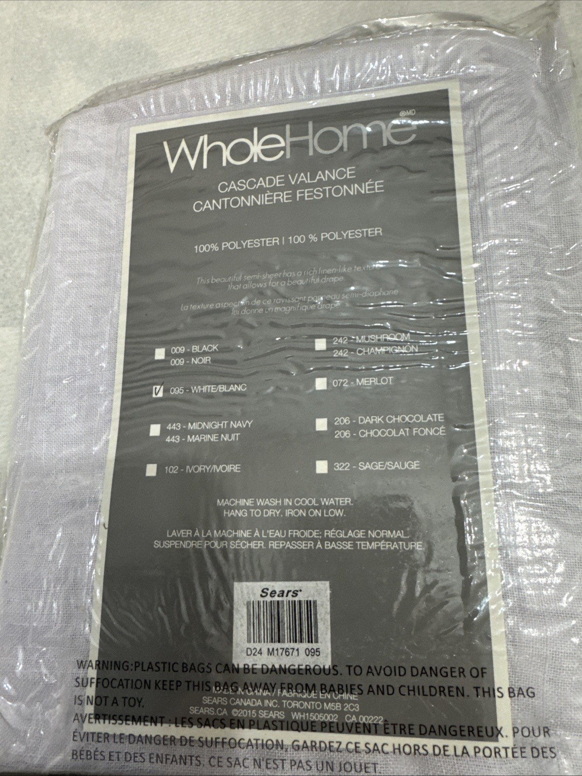 Set Of 6 Pcs Whole Home Window Valance Size 30 X 18 Inch Color White From SEARS