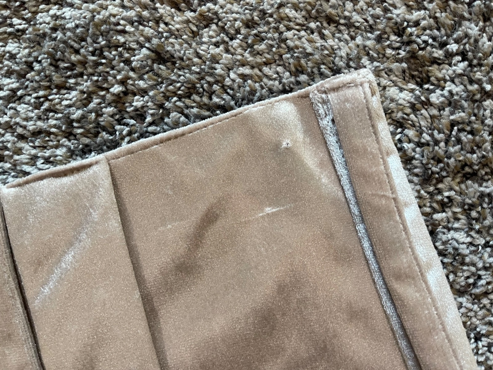 DKNY Curtain Panels Set of 2 Velveteen Taupe 93″X31″ Plush Button Tab Top