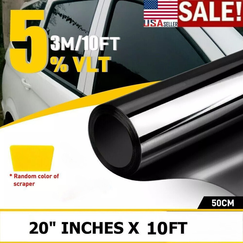 5% VLT Uncut Roll Window Tint Film 20″ x 10ft UV Reflective Sun Block Car Glass