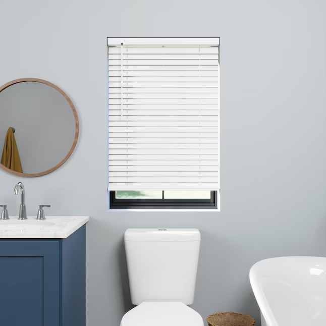 NEW Project Source Room Darkening 2in Slat 30inx64in Cordless White Vinyl Blind