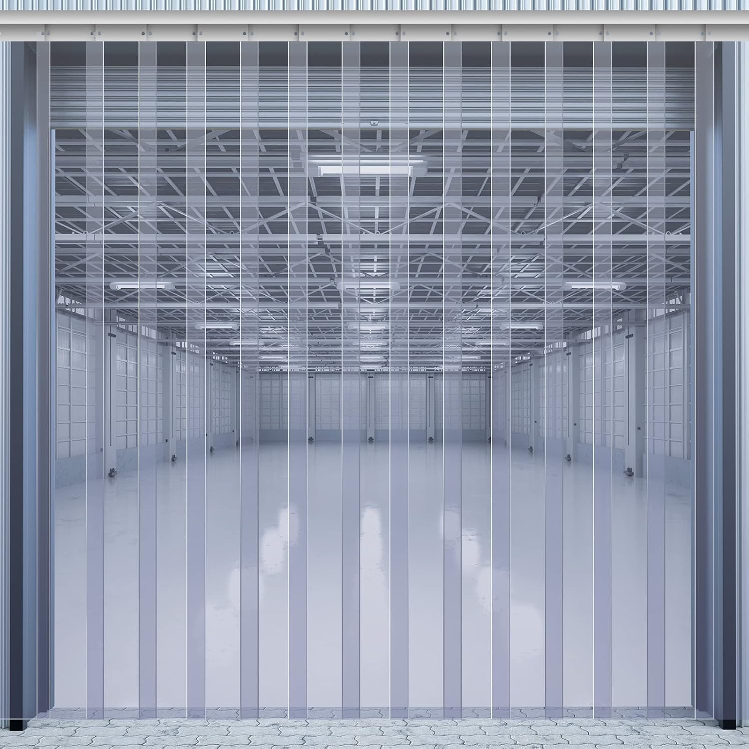 48 x 84 Inch Plastic Strip Door Curtain Kit 0.08” Walk in Cooler Curtains Thick