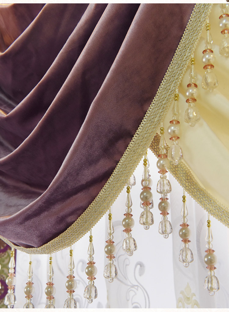 Custom European luxury solid color velvet cloth blackout curtain valance E787*