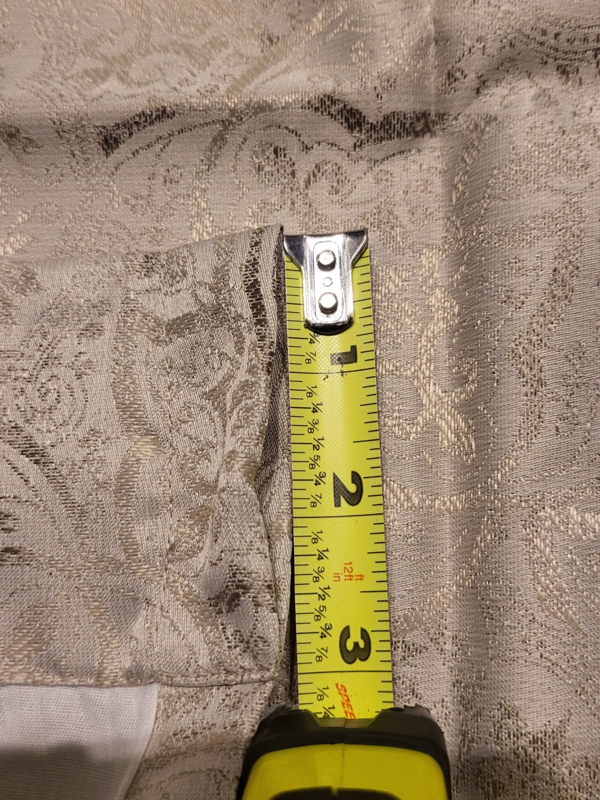 JCP Royal Velvet Jacquard Valance Champagne Beige Khaki Rod Pocket 59″x 17.5″