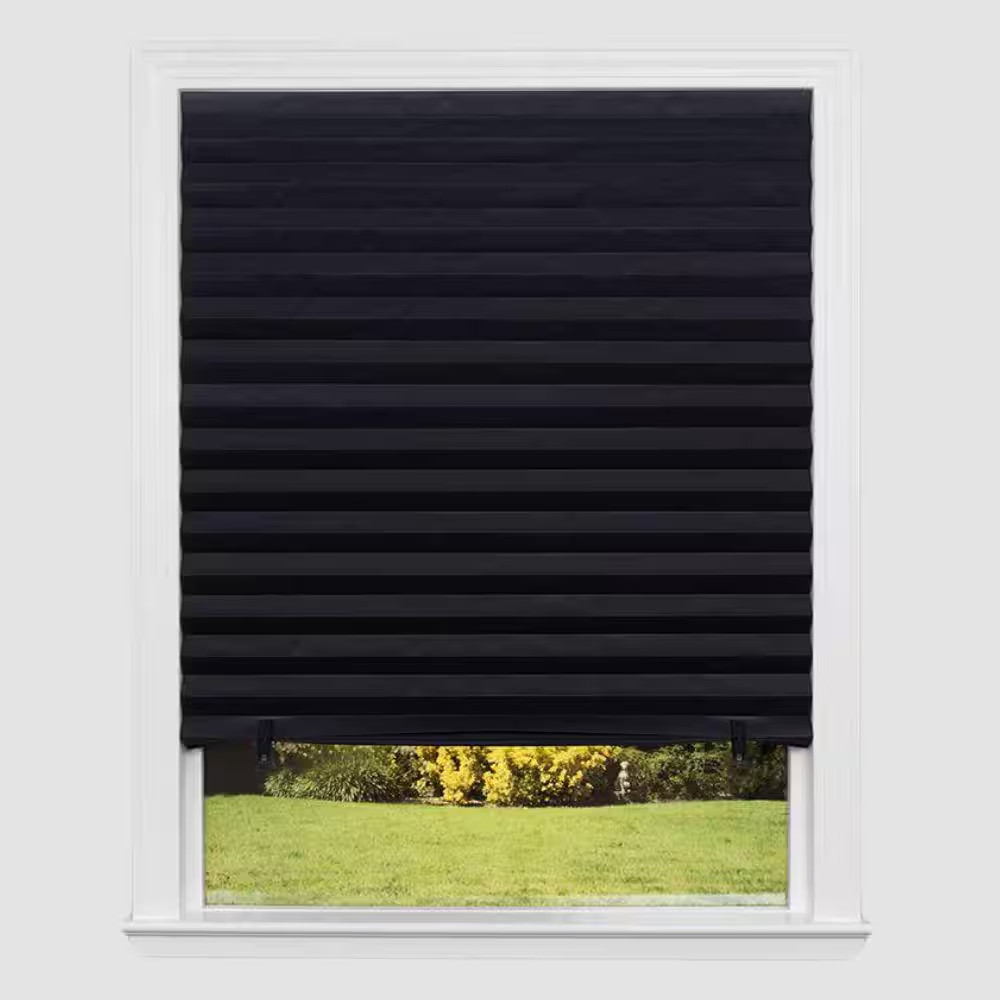 Black 36 in. x 72 in. Blackout Paper Cordless Temporary Blind/Shade