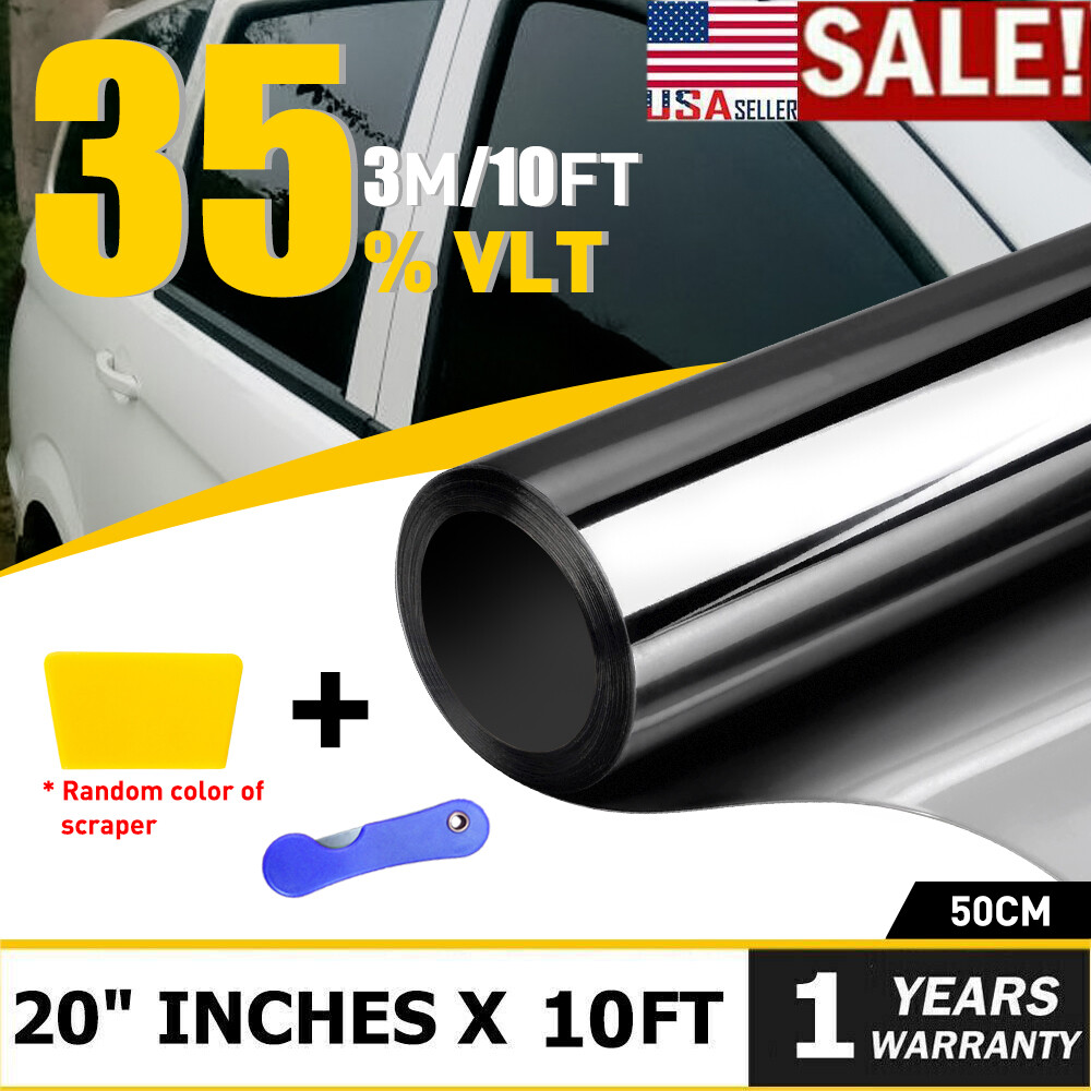 Uncut Roll Window Tint Film 35% VLT 20″ x 10’ft Feet Car Home Office Glass Black