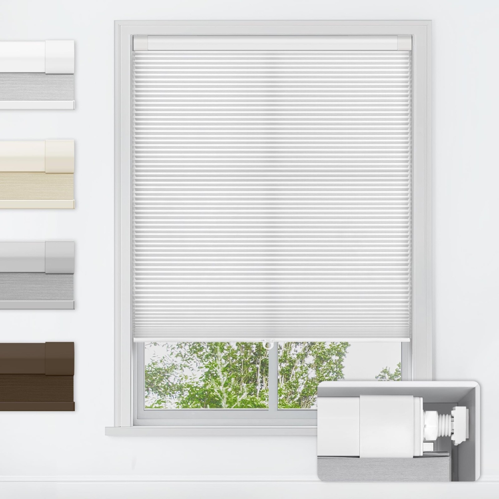 LazBlinds Cordless Cellular Shades, No Drill Light Filtering Honeycomb 29″ x 72″