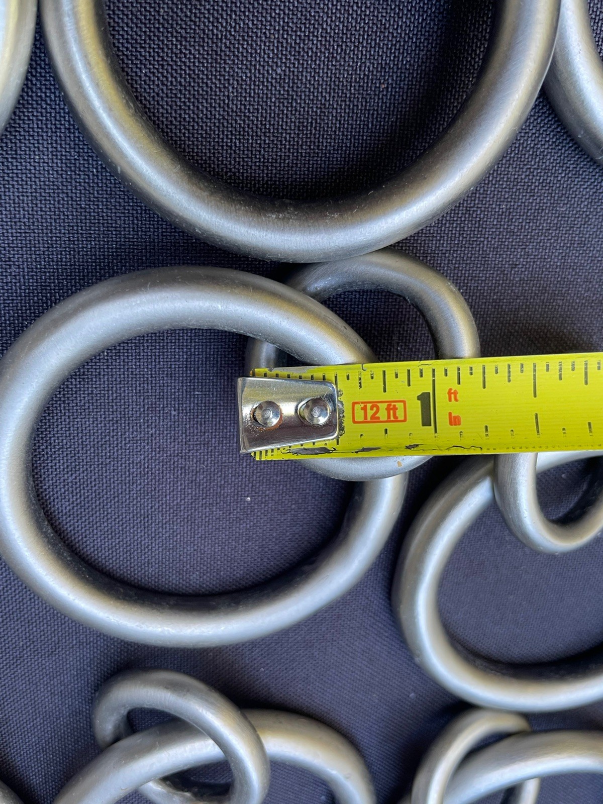 43 Pcs Silver Steel Double Round Curtain Rings 1.75” ID, 2.5” OD Heavy, Thick