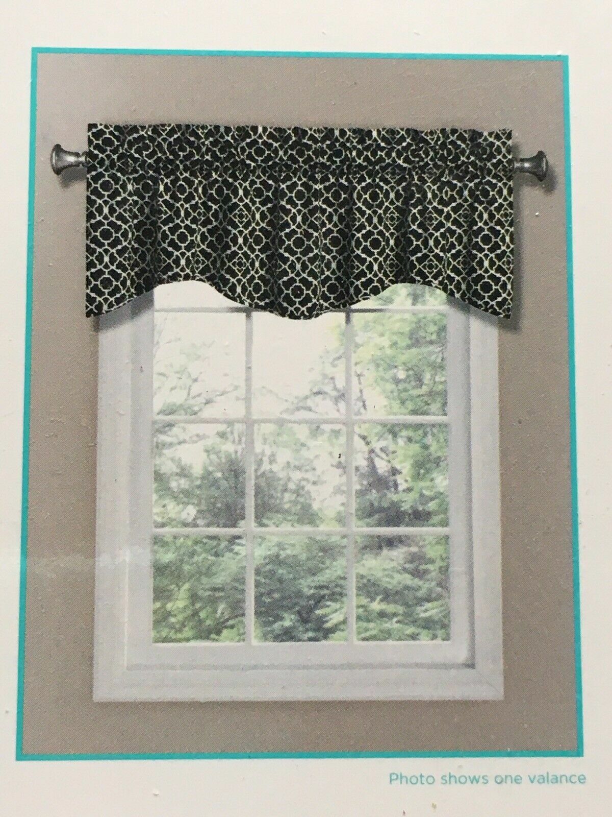 Waverly Lovely Lattice 16-in Cotton Rod Pocket Valance Yellow OR Teal,Onyx, Blue