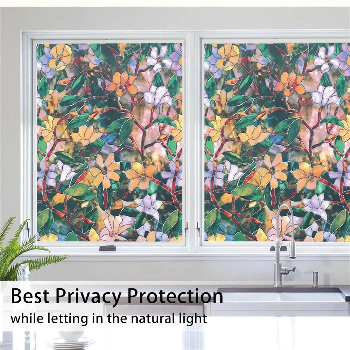 Window Film Stained Glass Vinyl Static Self Adhesive Film Frosted Decor Sticker