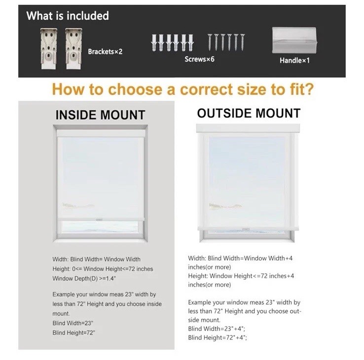 Persilux Sun Solar Roller Shades Light Filtering Blinds Windows 30”W X 72″H