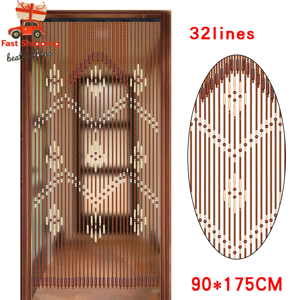 Bamboo Bead Curtain Doorway Window Door Screen Patio Porch Room Divider 32 Lines