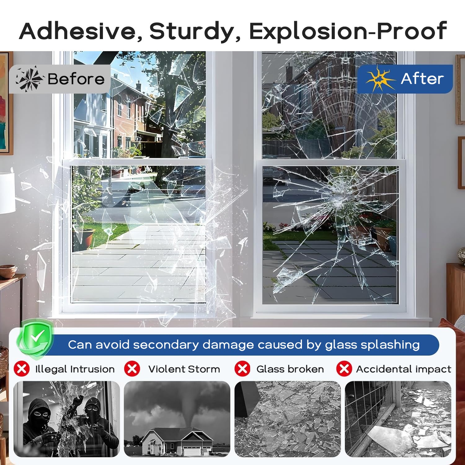 Window Sun Blocking Film for Home Balcony, Heat Control & Shade Protection Film