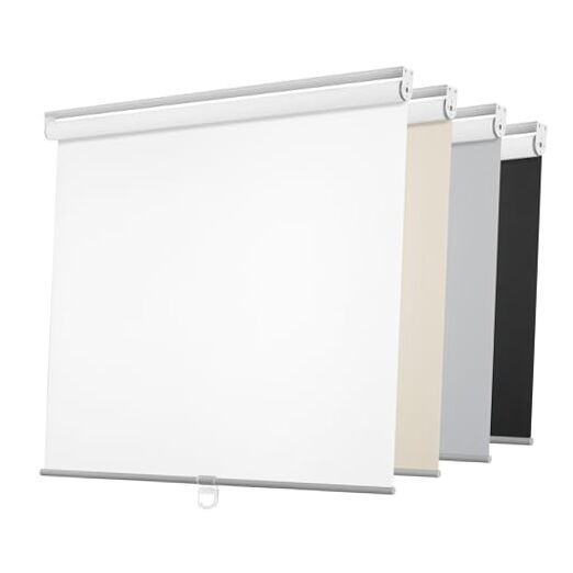 Cordless Free-Stop 100% Blackout Blinds for Windows, Roller 47″W x 72″H White