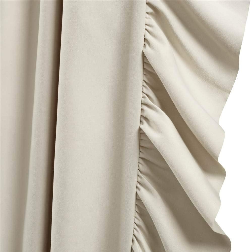 Reyna Ruffle Window Curtain Panel Set, Pair, 54″ W x 84″ L, Wheat – Flowy Cur…